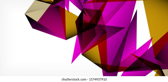 Vintage abstract template with triangle mosaic composition vecton white background. Simple design background. Modern flat design. Color abstract background. Beautiful vector pattern.