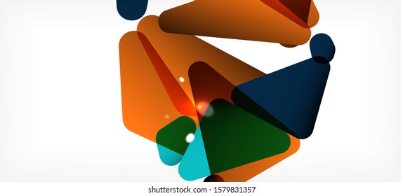 Vintage abstract template with triangle mosaic composition vecton white background. Simple design background. Modern flat design. Color abstract background. Beautiful vector pattern.