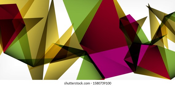 Vintage abstract template with triangle mosaic composition vecton white background. Simple design background. Modern flat design. Color abstract background. Beautiful vector pattern.