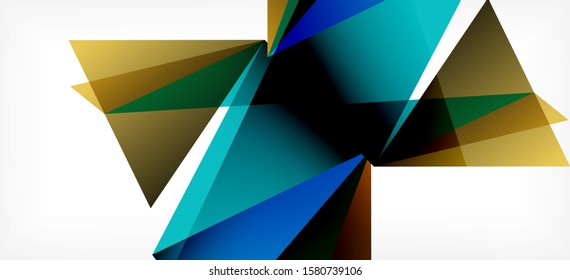 Vintage abstract template with triangle mosaic composition vecton white background. Simple design background. Modern flat design. Color abstract background. Beautiful vector pattern.