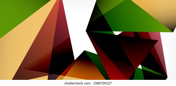 Vintage abstract template with triangle mosaic composition vecton white background. Simple design background. Modern flat design. Color abstract background. Beautiful vector pattern.