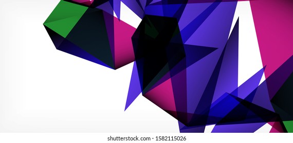 Vintage abstract template with triangle mosaic composition vecton white background. Simple design background. Modern flat design. Color abstract background. Beautiful vector pattern.