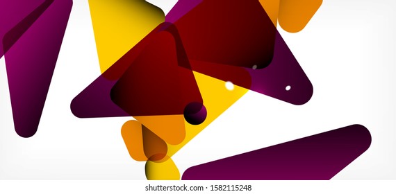 Plantilla abstracta vintage con fondo blanco de composición de mosaico triangular. Fondo de diseño simple. Diseño moderno y plano. Color del fondo abstracto. Hermoso patrón vectorial.