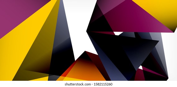 Vintage abstract template with triangle mosaic composition vecton white background. Simple design background. Modern flat design. Color abstract background. Beautiful vector pattern.