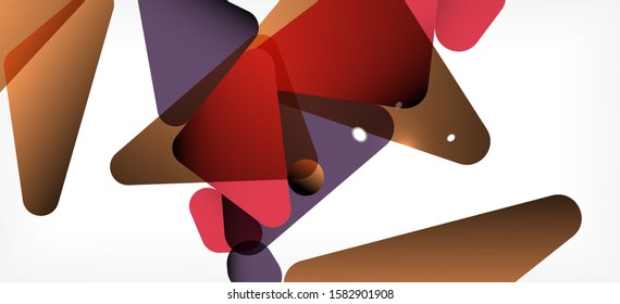 Vintage abstract template with triangle mosaic composition vecton white background. Simple design background. Modern flat design. Color abstract background. Beautiful vector pattern.