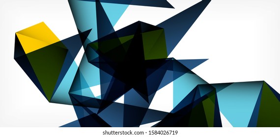 Vintage abstract template with triangle mosaic composition vecton white background. Simple design background. Modern flat design. Color abstract background. Beautiful vector pattern.