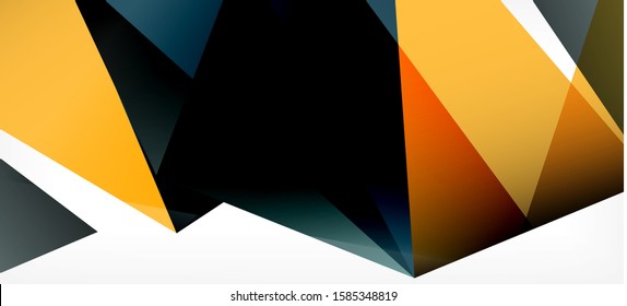 Vintage abstract template with triangle mosaic composition vecton white background. Simple design background. Modern flat design. Color abstract background. Beautiful vector pattern.