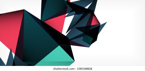 Vintage abstract template with triangle mosaic composition vecton white background. Simple design background. Modern flat design. Color abstract background. Beautiful vector pattern.