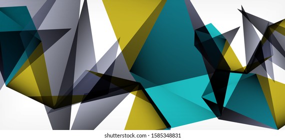 Abstrakte Vintage-Vorlage mit Dreieck-Mosaik-Komposition, Vektorweißer Hintergrund. Einfaches Design-Hintergrund. Modernes Flachdesign. Abstrakter Farbhintergrund. Schönes Vektormuster.
