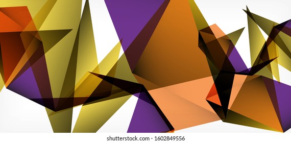 Vintage abstract template with triangle mosaic composition vecton white background. Simple design background. Modern flat design. Color abstract background. Beautiful vector pattern.