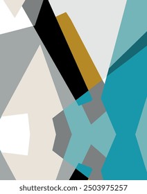 Plantilla abstracta de Antiguas con el fondo blanco del vector de la composición del mosaico del triángulo. Fondo de diseño simple. Diseño plano moderno. Fondo abstracto de color. Hermoso patrón de Vector.
