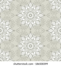 Vintage abstract vector seamless pattern in subtle shades of white and gray colors for wallpaper background design