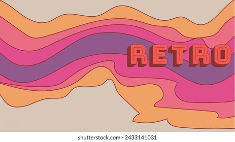 vintage abstract wave template. with retro sample text and white sapce for copy space area vector illustration