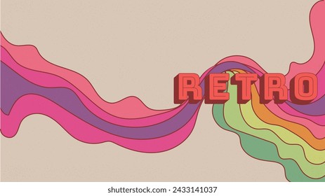 vintage abstract wave template. with retro sample text and white sapce for copy space area vector illustration
