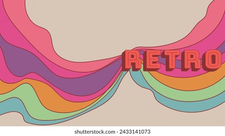 vintage abstract wave template. with retro sample text and white sapce for copy space area vector illustration