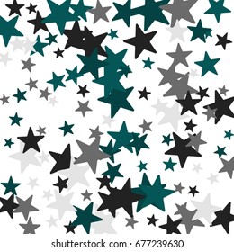 Vintage abstract white vector background with stars of confetti. Decorative pattern with multicolored stars. Old fashion illustrations of space. Holiday, glamor background 
