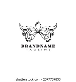 vintage acanthus leaf ornament logo icon cute template black modern isolated vector illustration