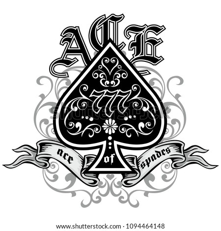vintage ace of spades  商業照片 © 