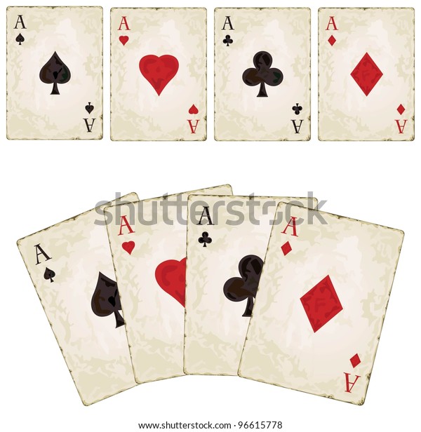 Vintage Aces Poker Stock Vector (Royalty Free) 96615778