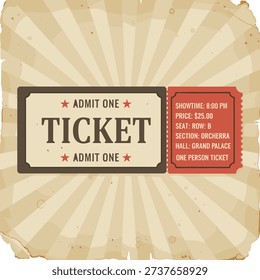vintage admit one event ticket
