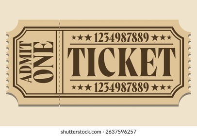 Vintage Admit One Ticket Vector – Retro Event Ticket Design