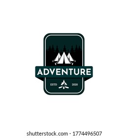 Vintage adventure logo .Camping logo. Summer Camp .Badge Stamp  Vector Stock