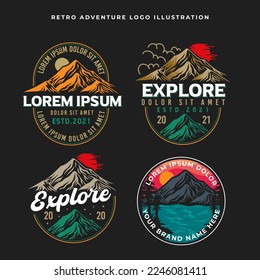 vintage adventure logo illustration pack