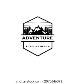 Vintage Adventure Logo With White Background Color