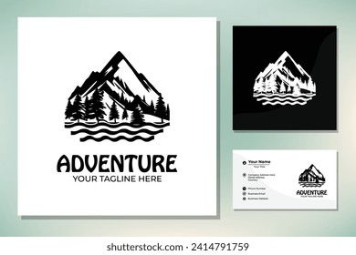 Vintage Adventure Outdoor Traveling Label Stamp logo design