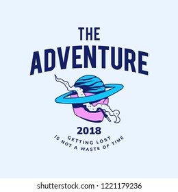Vintage del vector de diseño de texto de aventura