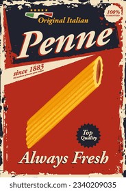 Vintage-Werbeplakat für Penne-Nudeln