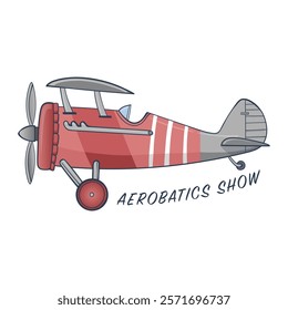 vintage aerobatic plane vector illustration