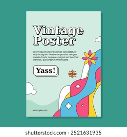 Vintage aesthetic poster template design