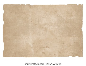 Vintage aged paper texture with torn ripped edges. Old antique paper or parchment background