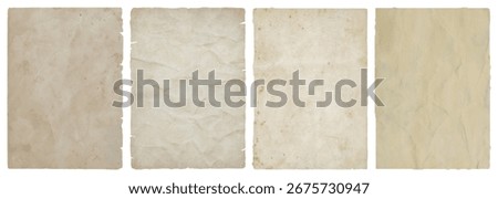 Vintage aged paper textures set with grunge stained rough surfaces. Perfect for backgrounds, retro designs, scrapbooking, antique documents or historical project