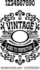 Vintage Aged To Perfection Premium Quality Monogram, Birthday Vector design