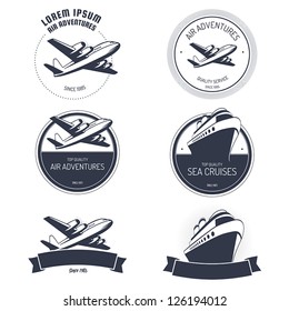 Vintage air and cruise tours labels and badges