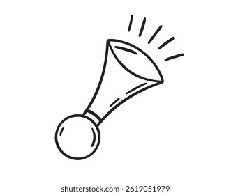 vintage air horn icon doodle hand drawn. Outline drawing vintage air horn line clipart symbol. Vector illustration