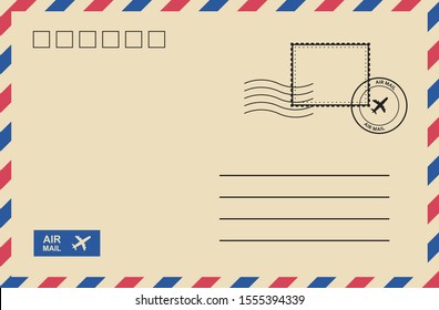 Vintage Air Mail Envelope Postage Stamp Stock Vector (Royalty Free ...