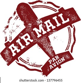 Vintage Air Mail - Par Avion Rubber Stamp