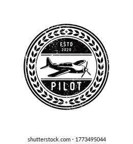 vintage aircraf logo design template