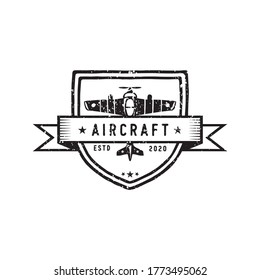 vintage aircraf logo design template