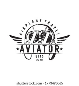 vintage aircraf logo design template