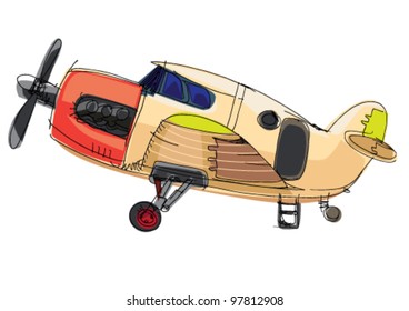 vintage aircraft - cartoon