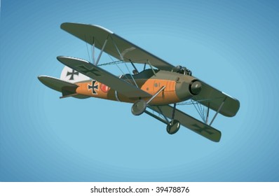 vintage aircraft, vector illustration