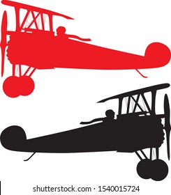 Vintage aircrafts silhouettes collection. Vector EPS 10