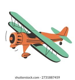 Ilustración vectorial plana de avión Antiguas