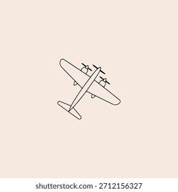 Vintage airplane icon flat vector design.