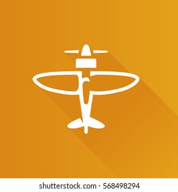 Vintage airplane icon in Metro user interface color style.