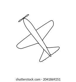 Vintage airplane icon vector. aircraft illustration sign. plane symbol. fly logo.